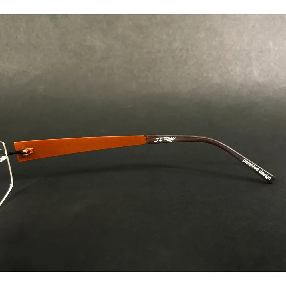 J.F. Rey Eyeglasses Frames JF2595 0000 Black Copper Brown Rimless 54-18.5-143